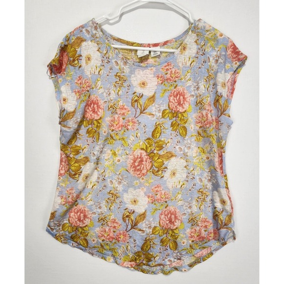 Joie Tops - Joie Women's 100% Linen Floral Multicolor Casual Shirt Size XL